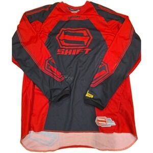 SHIFT Racing Motocross Jersey Red Black Size L MX Dirt Bike ATV Gear Strike